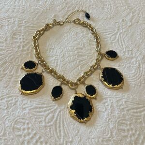 Gorgeous Chico’s gold and black marble necklace